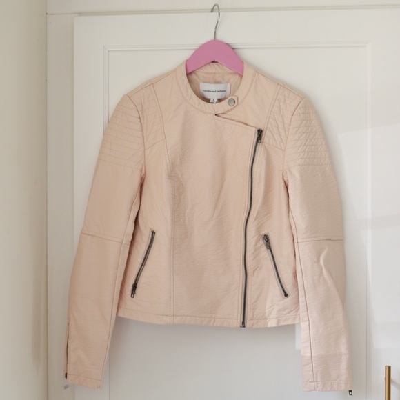 cupcakes & cashmere Jackets & Blazers - Cupcakes & Cashmere Pale Pink Vegan Leather Jacket